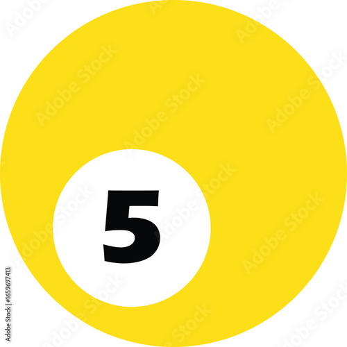 billiard ball no 5 v2 vector art
