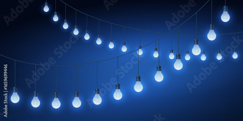 Christmas lights, garlands glowing decorations.