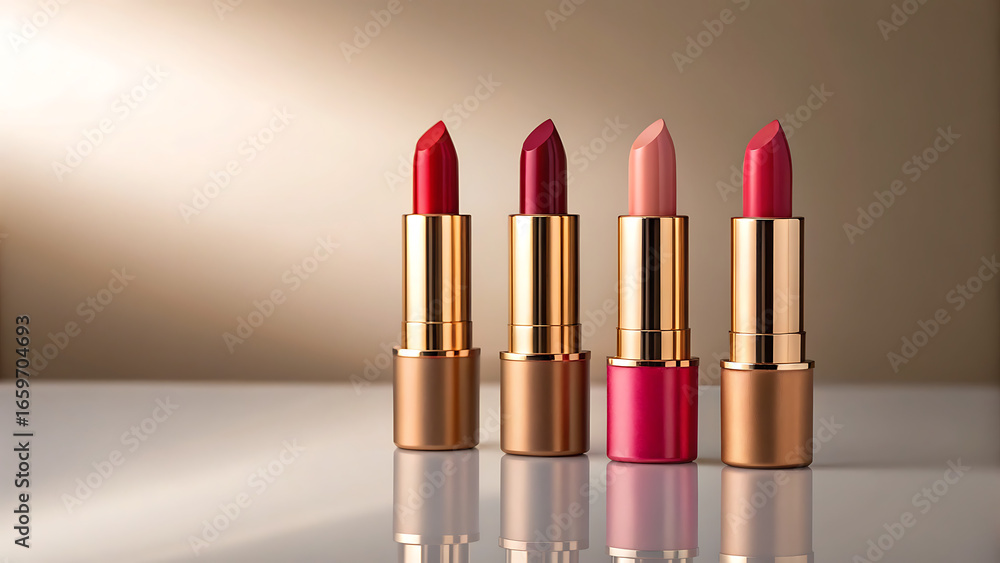 Obraz premium red lipstick on a black background