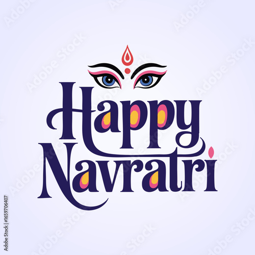 Happy Navratri Festival Typography Designs