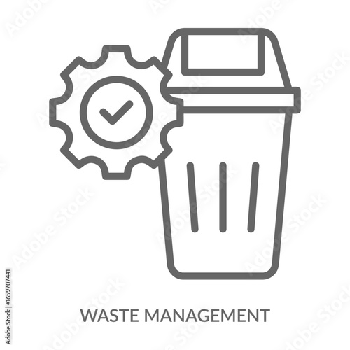 Waste Management Icon Line Style. Design Vector Illustration