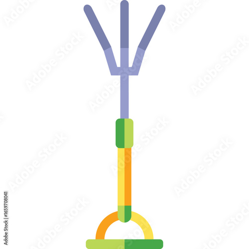 Hand Cultivator Vector Flat Illustration