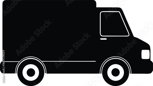 delivery truck silhouette vector illustration