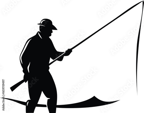 fisherman with fishing rod