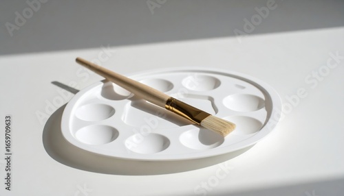 Wallpaper Mural Simple Paintbrush And Palette On White Background Torontodigital.ca