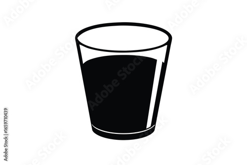 milk shot-glass silhouette vector