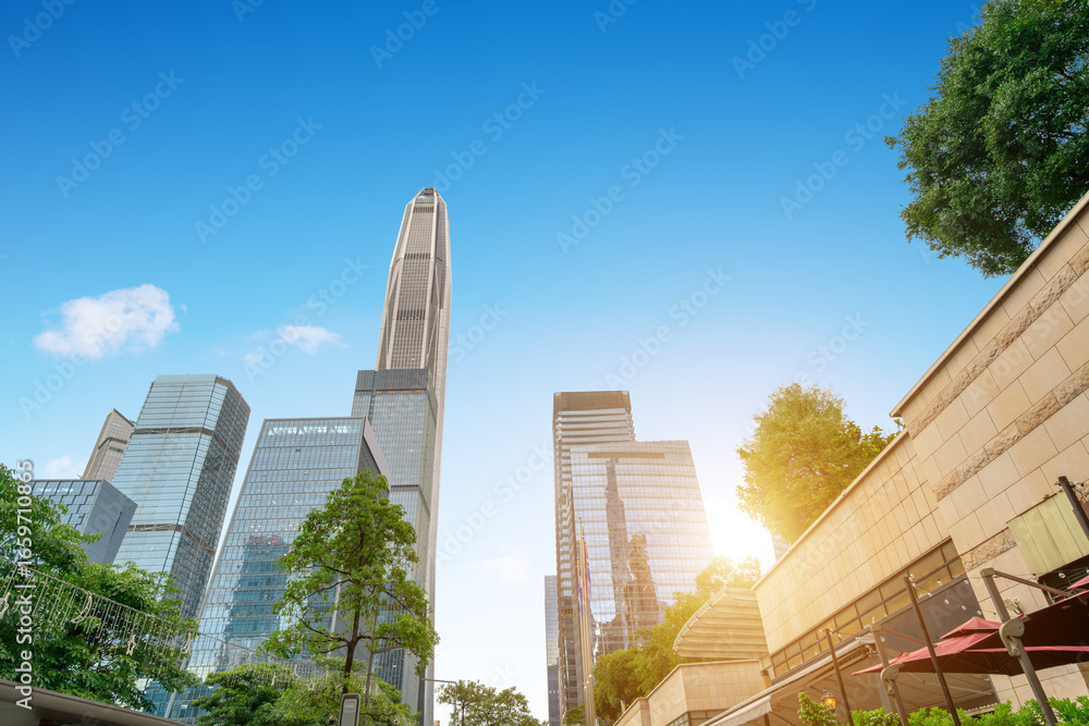 Fototapeta premium Skyscrapers in the city of technology, China is Shenzhen.
