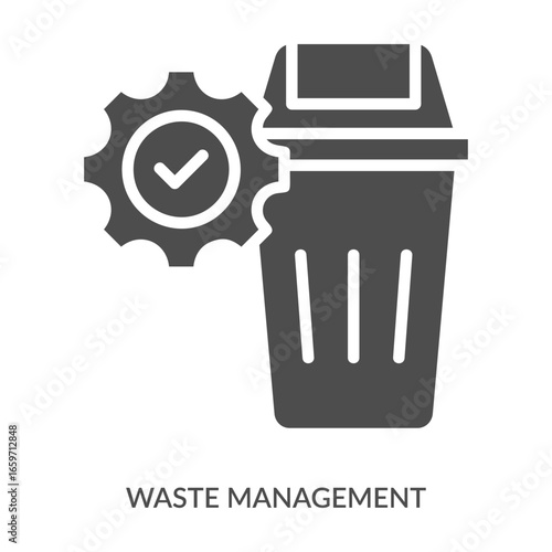 Waste Management Icon Line Style. Design Vector Illustration