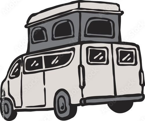 vintage camp van Illustrator Artwork vector