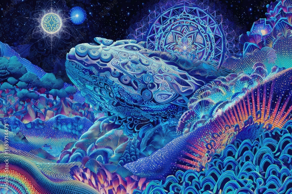 Fototapeta premium Abstract Pixelated Space Landscape