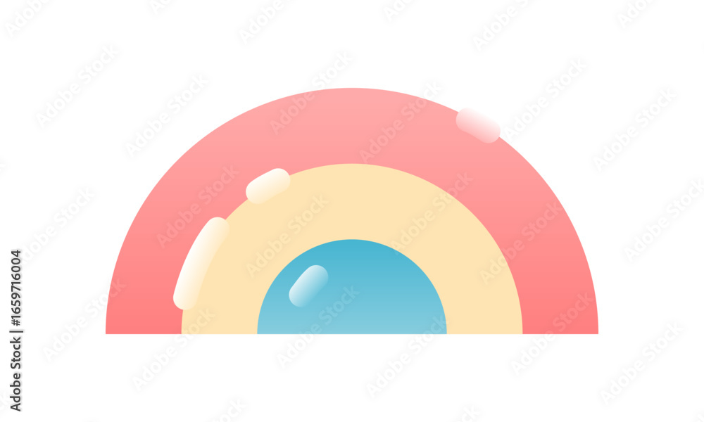 Fototapeta premium Cute rainbow curve sky icon vector design