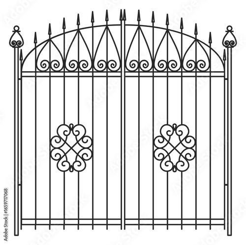 park wrought gate vintage forged drawing