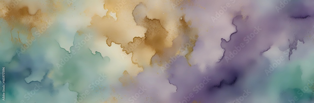 Obraz premium Watercolor painting featuring a blend of soft colors in an abstract cloud like form