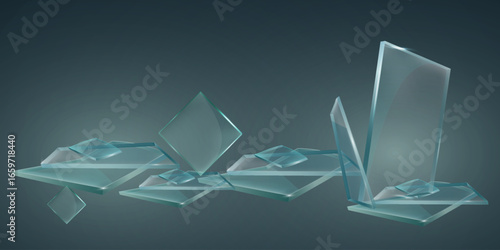 Broken glass background, realistic effect.