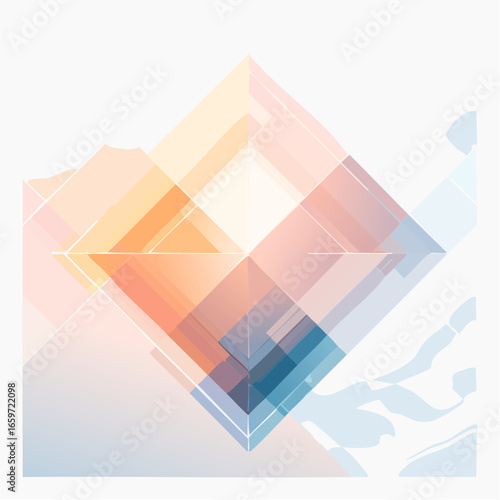 surreal abstract geometric background using layered translucent shapes