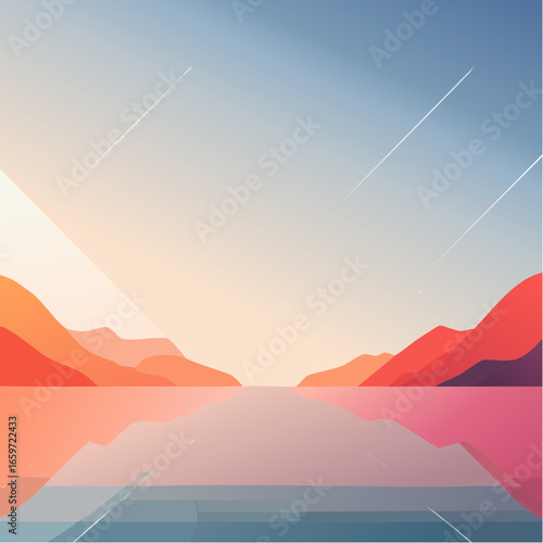 surreal abstract geometric background using layered translucent shapes