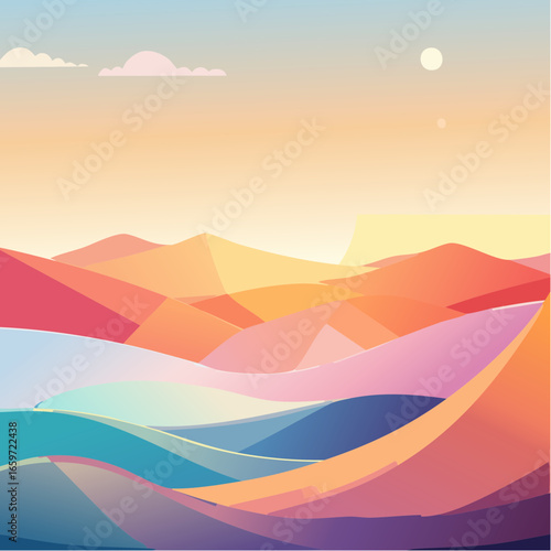 surreal abstract geometric background using layered translucent shapes
