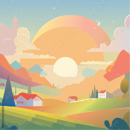 surreal abstract geometric background using layered translucent shapes