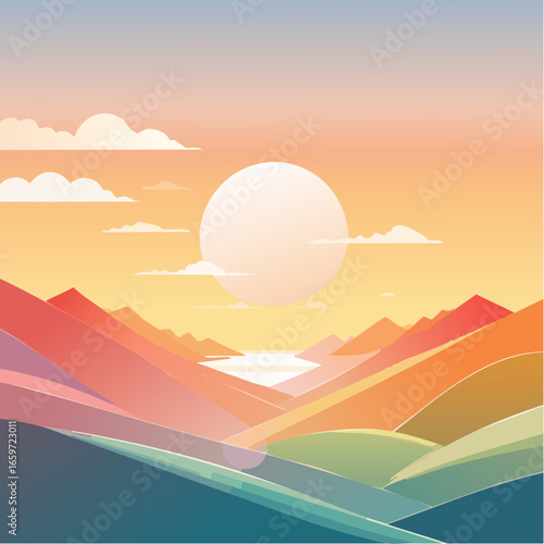 surreal abstract geometric background using layered translucent shapes