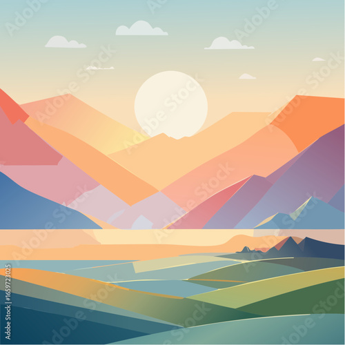 surreal abstract geometric background using layered translucent shapes