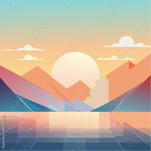 surreal abstract geometric background using layered translucent shapes