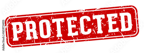protected rectangular sign. protected stamp