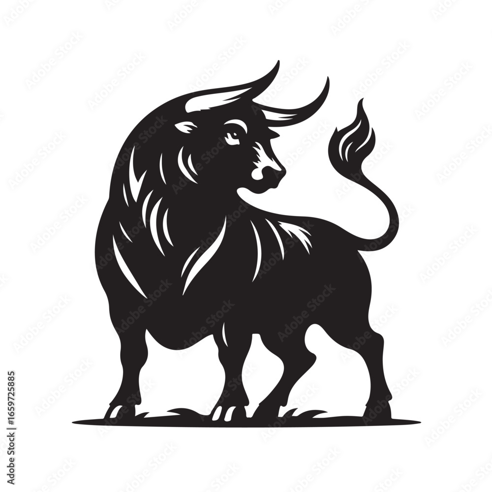 Fototapeta premium Powerful bull silhouette design