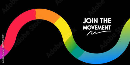 Rainbow Wave Graphic Join the Movement