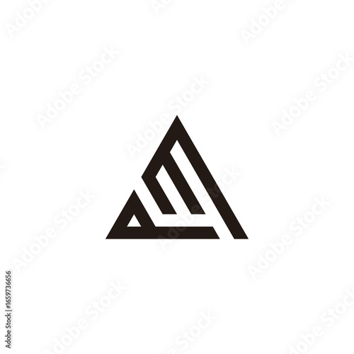 Letter Qm triangle geometric symbol simple logo vector