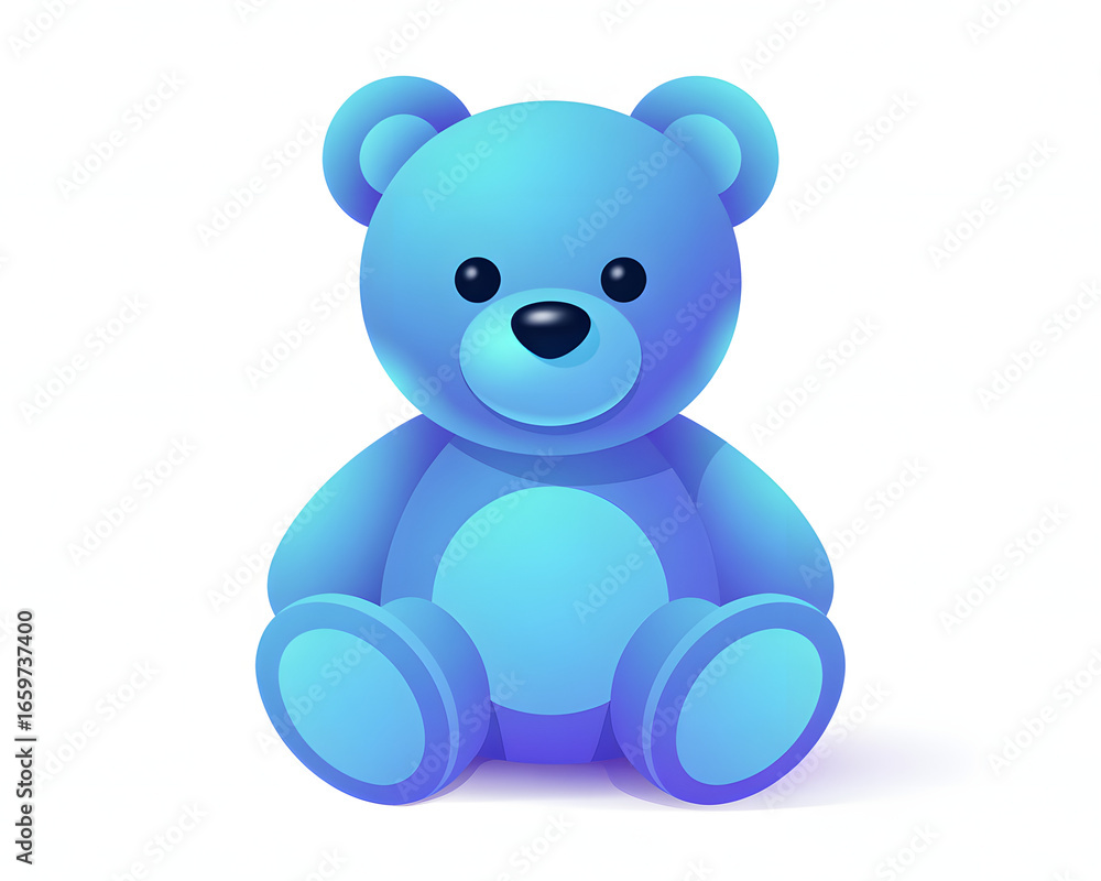 Fototapeta premium a 3d illustration of a blue teddy bear with white background