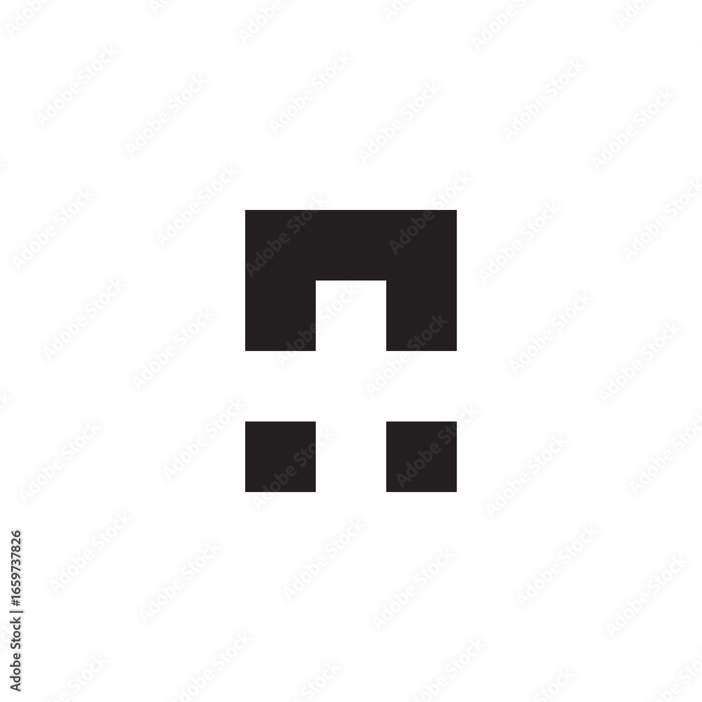 Fototapeta premium Letter n plus, square geometric symbol simple logo vector