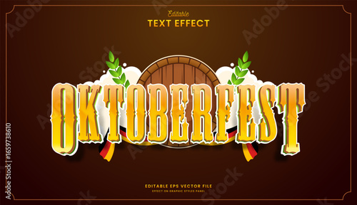 decorative oktoberfest festival editable text effect