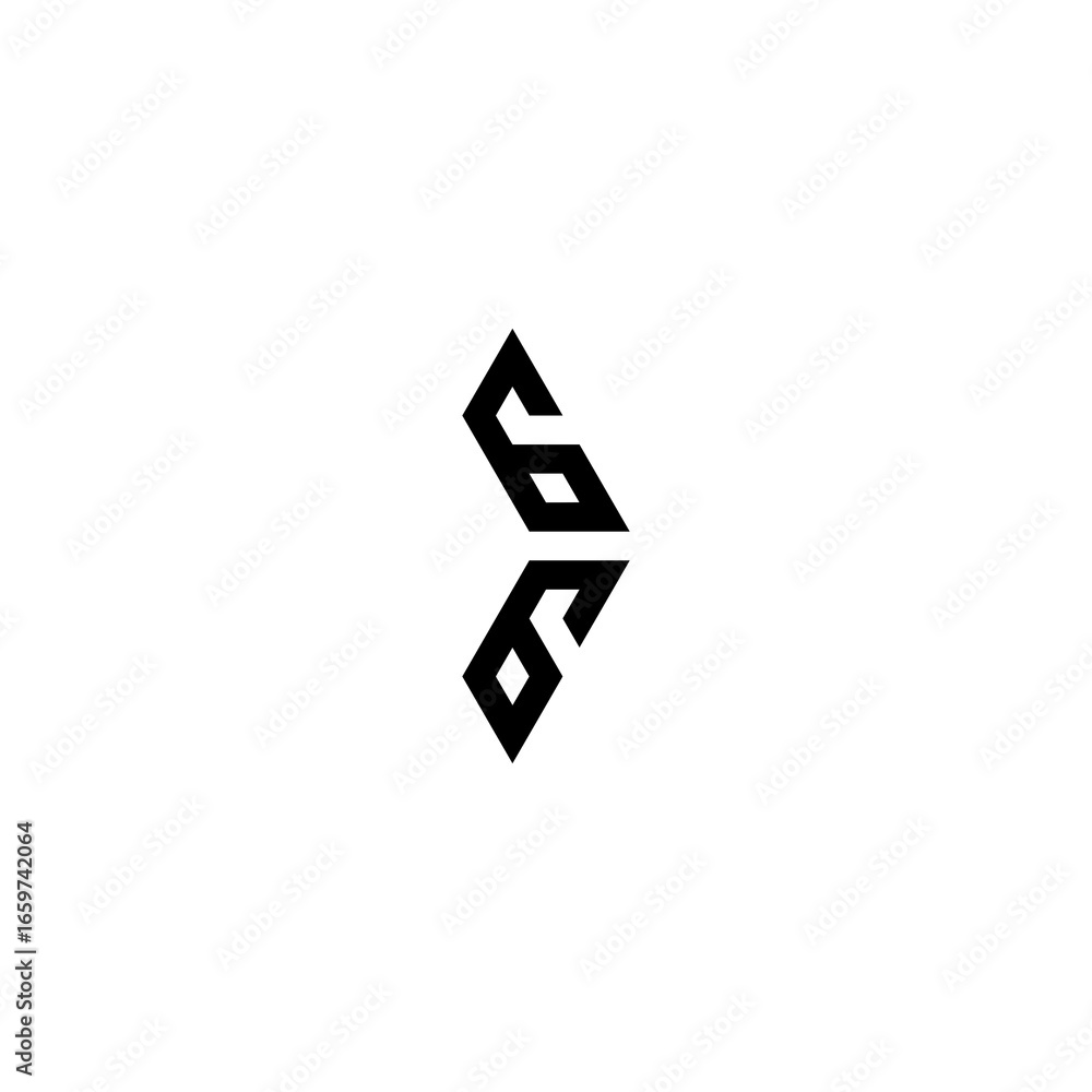 Obraz premium Letter 6 6 arrow geometric symbol simple logo vector