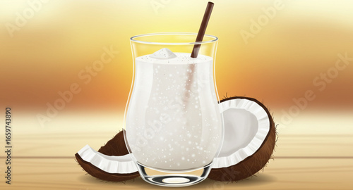 A glass of coconut water 
