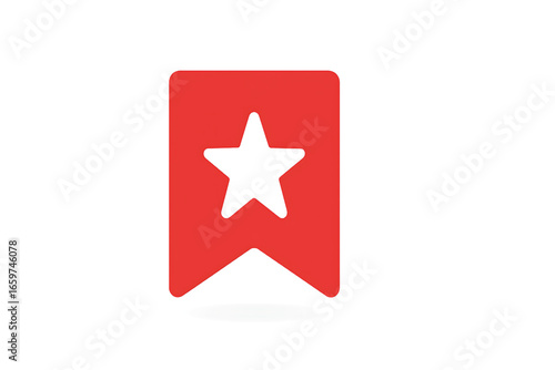 Vector of bookmark label with star.new