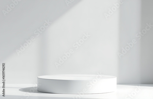 minimalist podium pale silver backdrop single thin icicle shadow quiet studio