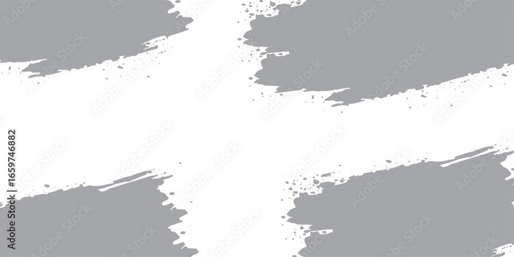Fototapeta premium Abstract grayscale brush strokes forming a textured cross shape on transparent background