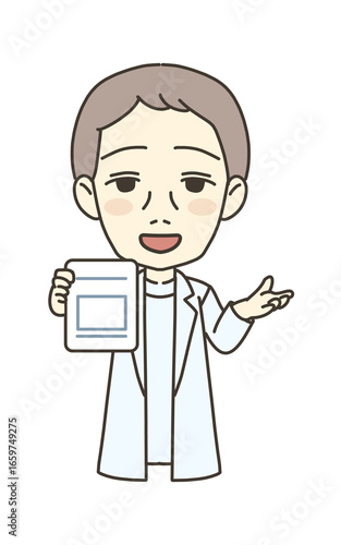 医療従事者の人物　イラスト素材　医師　説明