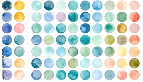 Colorful Watercolor Circle Swatches