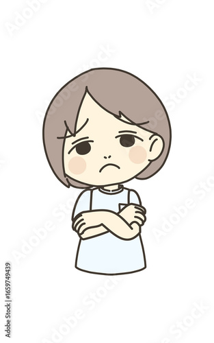 医療従事者の人物　イラスト素材　看護師　困る