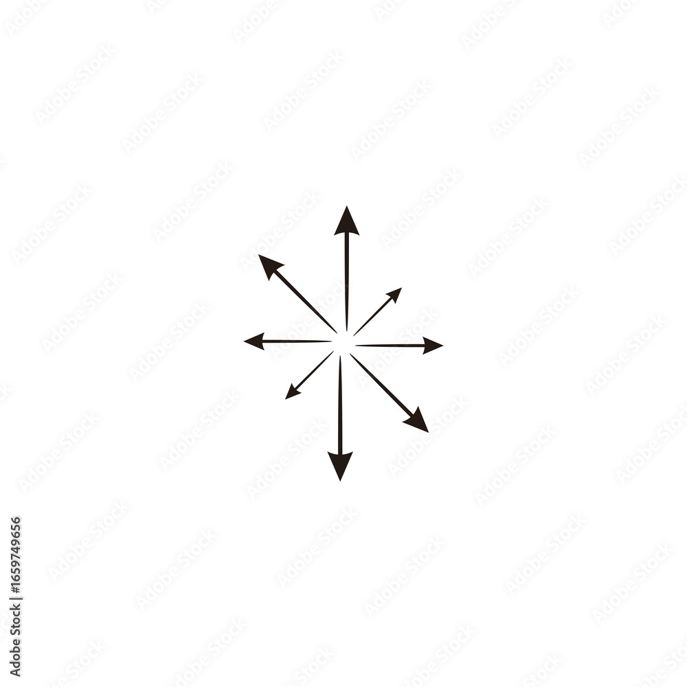 Fototapeta premium Arrows, rounded, pointer geometric symbol simple logo vector