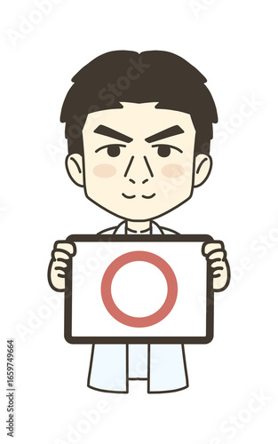 医療従事者の人物　イラスト素材　医師　マルマーク