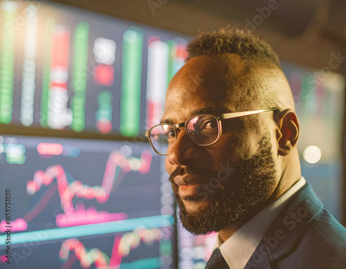 Digital Marketing Technician Using Touch Interface with Virtual Screens