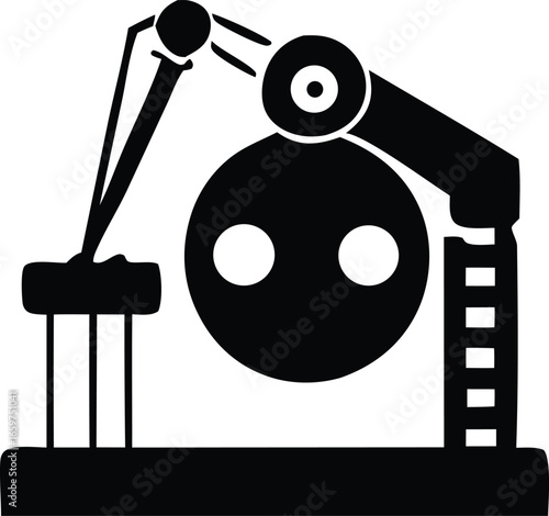 Silhouette of a traditional oil pumpjack a prominent symbol of the petroleum industry extracting fossil fuels from the earth for global energy needs