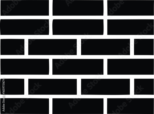 Modern black brick pattern texture seamless repeating design for architectural backgrounds and interior decor projects