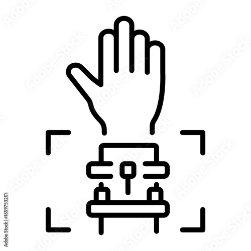 A line style icon representing a sensing wristband gadget