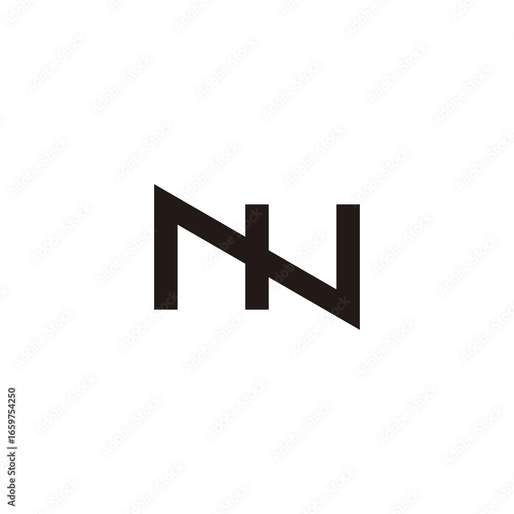 Obraz premium Letter N or w geometric symbol simple logo vector