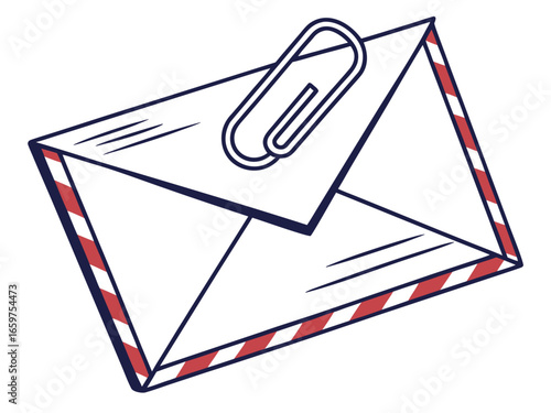 Cute, stylized illustration of a mail box. A simple, hand-drawn vector graphic of a mail box, perfect for branding, logos, or social media posts.
