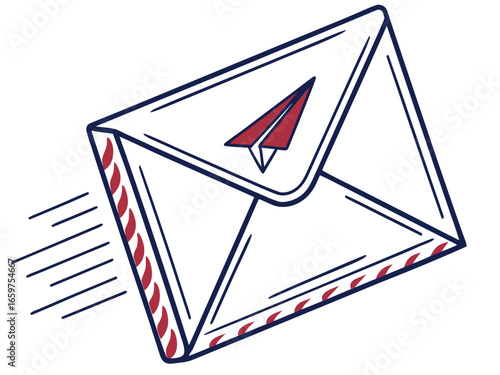 Cute, stylized illustration of a mail box. A simple, hand-drawn vector graphic of a mail box, perfect for branding, logos, or social media posts.