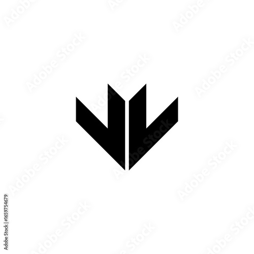 Letters v arrow geometric symbol simple logo vector